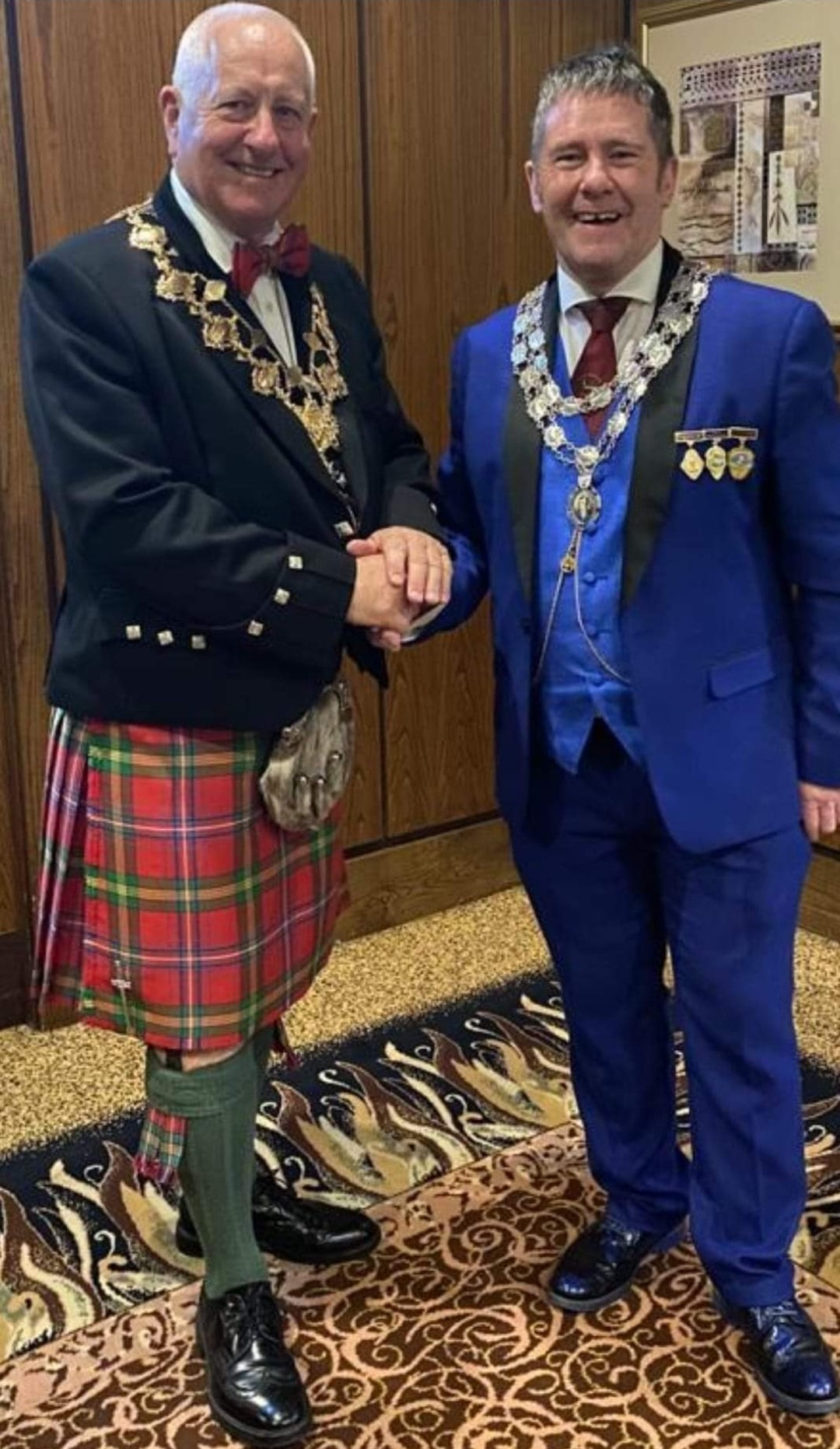 our own brother neil mcnair being installed as the president of the robert burns world federation