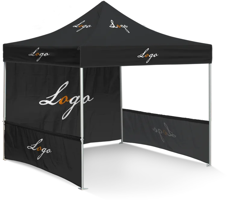 Pop up Canopy Tents Heavy Duty With Backdrop & Quarter Side Barrier Print 10x10 Luxury Octagon - MX-PCTBB10