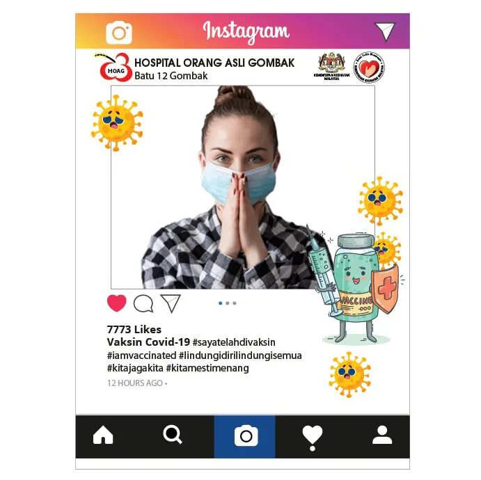 Saya telah Divaksin Poster Frame Handheld Version Template Printing - MX-PPSV (Bahasa)