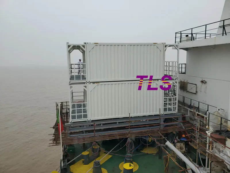 offshore accommodation cabins installed on offshore barge, dnv2.7-1 standards, by tls offshore containers, 