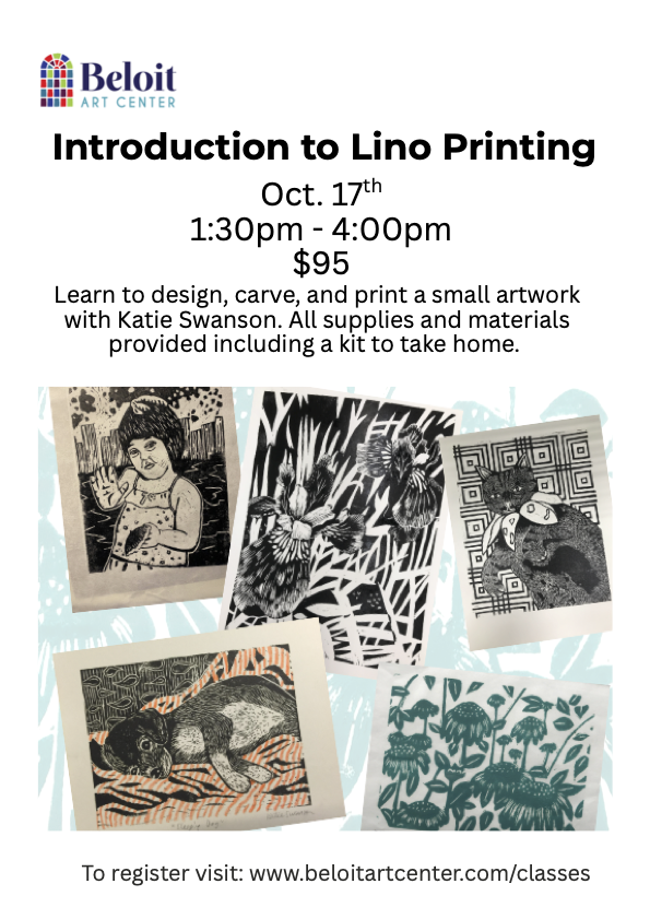 Introduction to Lino Printing - Oct. 17  1:30-4pm