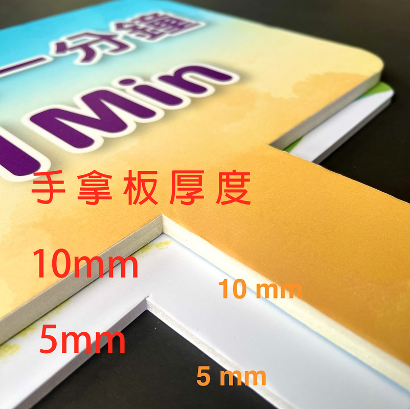 手拿板牌拍照打卡牌