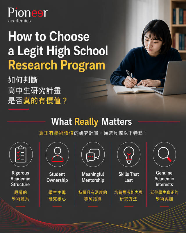 如何選擇真正有學術價值的高中生研究計畫？Research、publication 與高中生學術研究能力培養