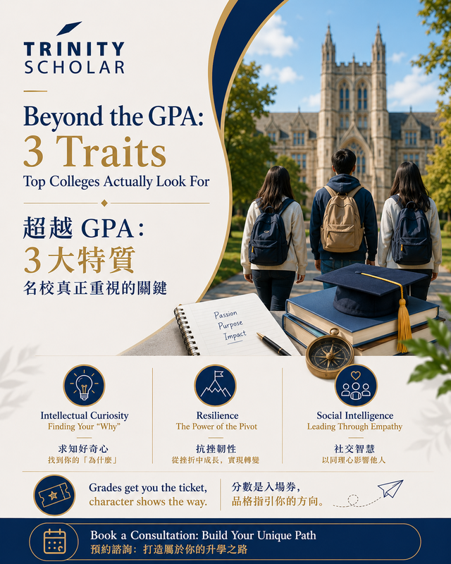 美國大學申請策略：除了 GPA 與標化考試成績之外，提升錄取競爭力的三大核心特質與軟實力開發。