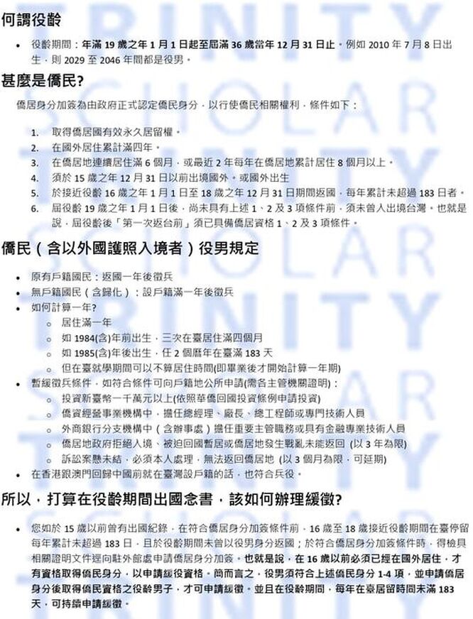 新兵役規定 役男緩徵如何處理