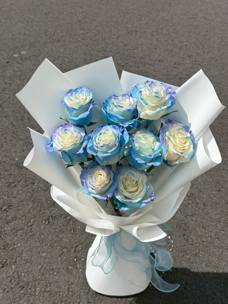 星空藍玫瑰花束頂級進口鮮花花束