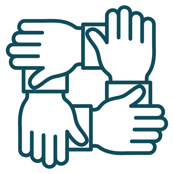 Community icon representing people working together to build safer, stronger communities