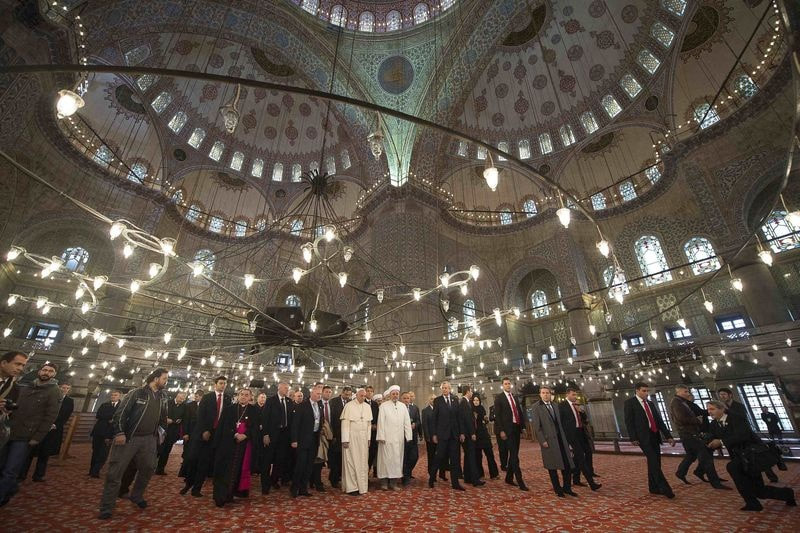 Pope Francis visiting Istanbul
