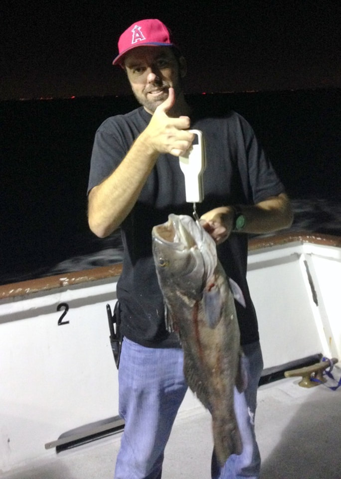 Dan Heard with the biggest Sand Bass I have ever seen caught out of San Pedro, California