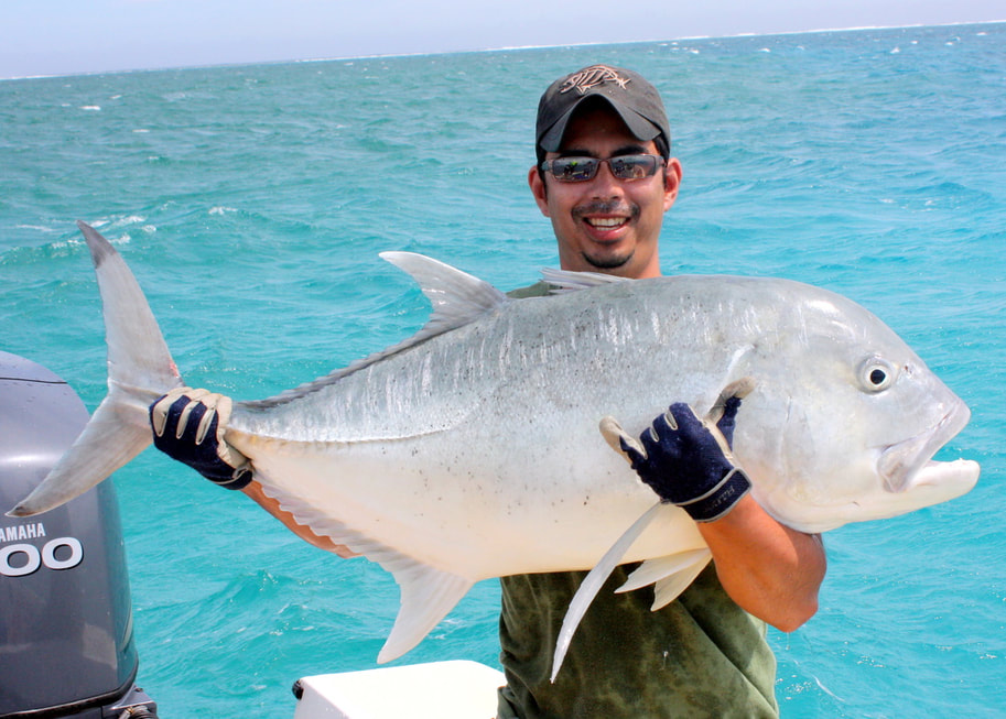 Giant Trevally caught in New Caledonia on a sinking stickbait lure.