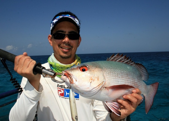 Red Bass taken on a Super Spook on the Great Barrier Reef, Australia