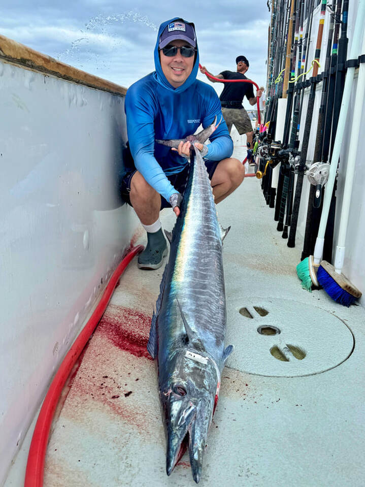 A nice Wahoo caught at the Alijos Rocks off the coast of Baja, Mexico.