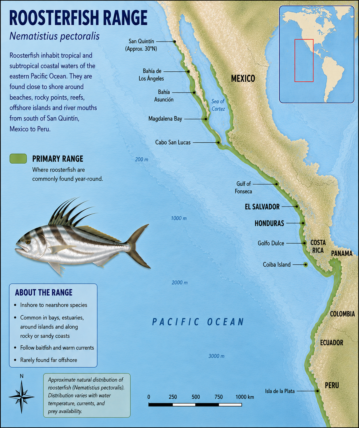 Map of Roosterfish Range