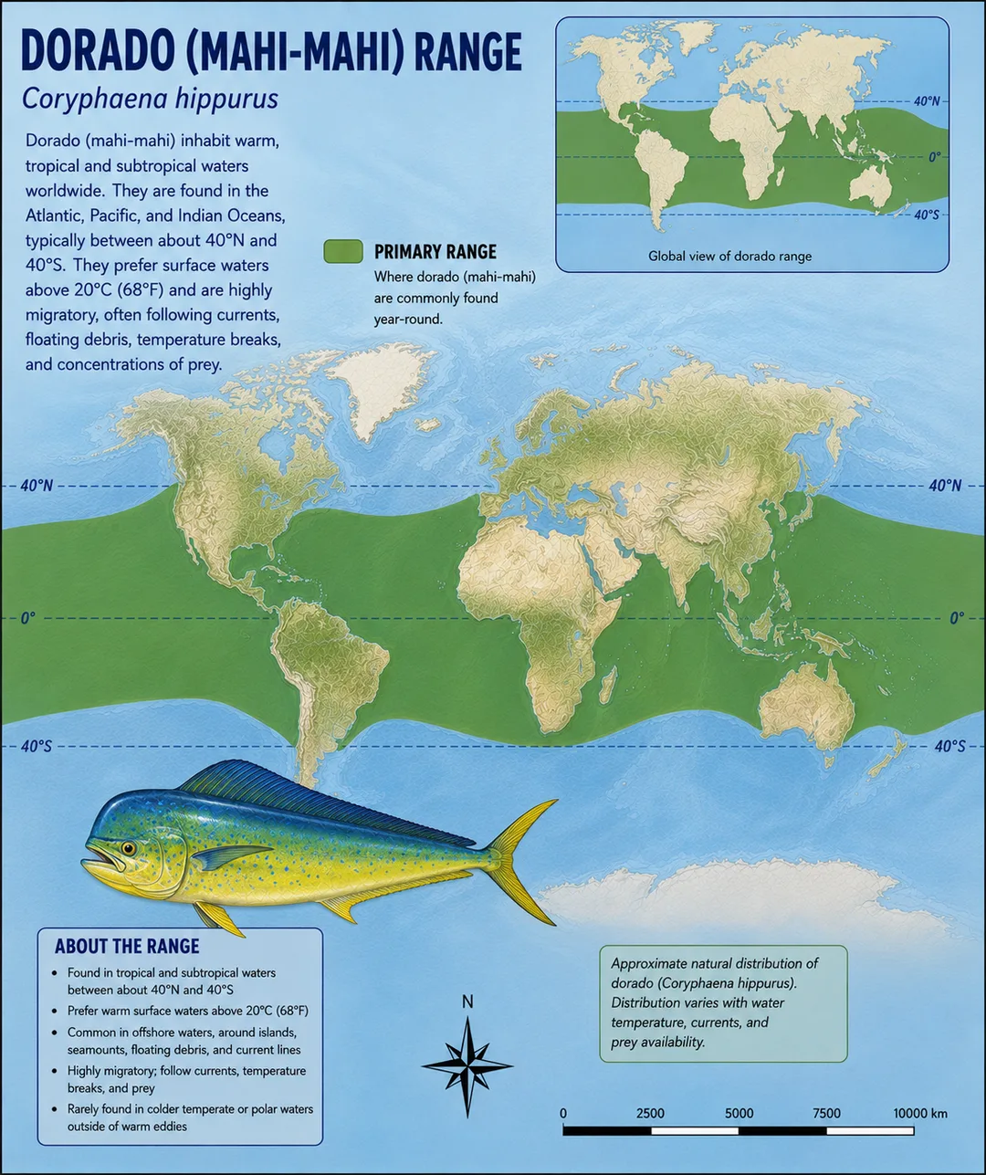 Mahi mahi range map
