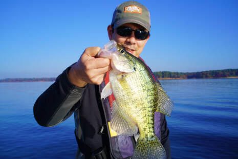 A fat White Crappie caught in the morning of Day 1