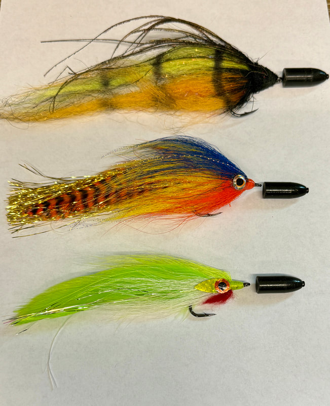 Some flies I use with bullet weights and fish like a jig