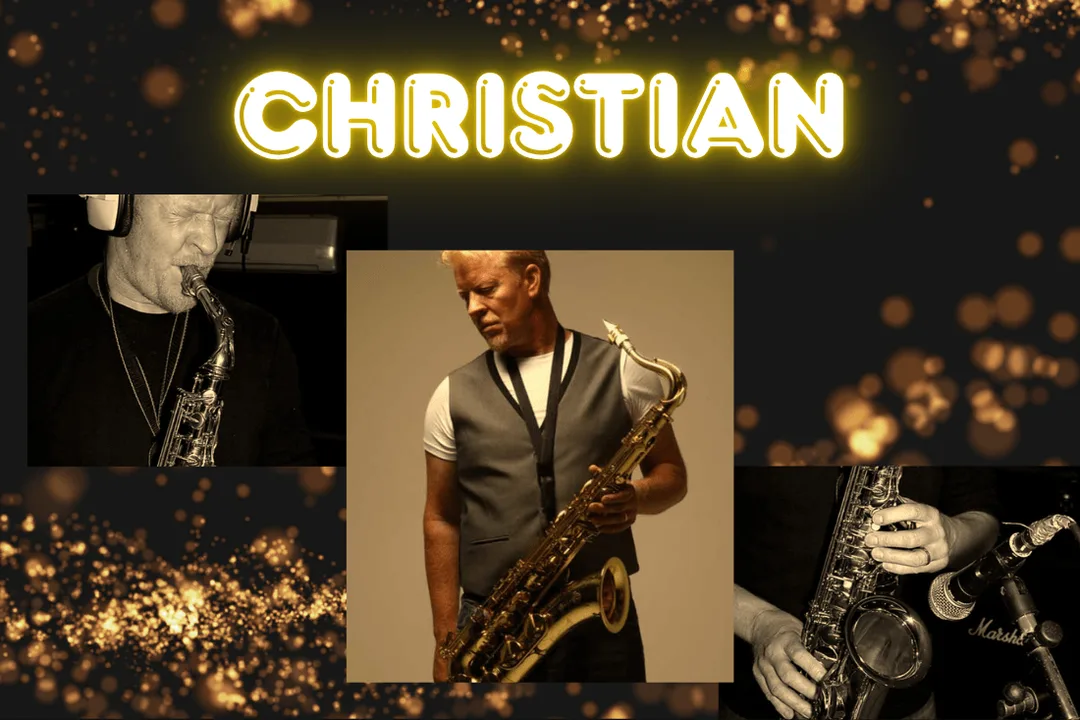 Collage of Christian the Saxophonist available for hire at Essex Saxophonist for Hire.