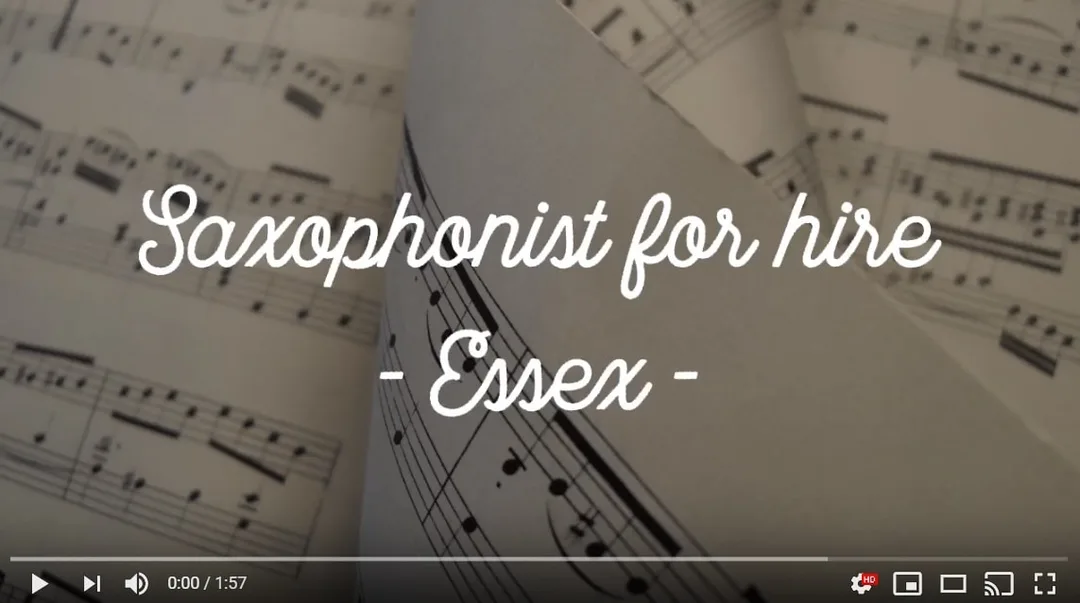 sheets of music paper that have the words on top that reads saxophonist for hire essex