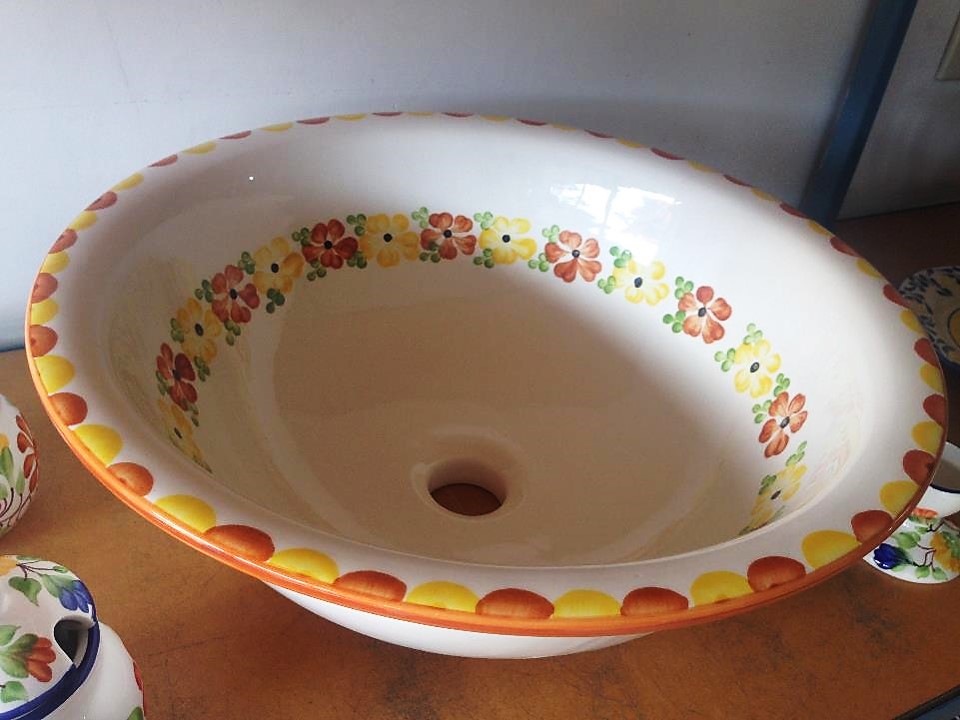 Lavamanos cerámica pintado