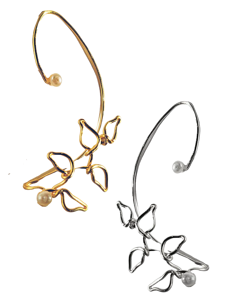Pearl on a Vine Cuff Earring
