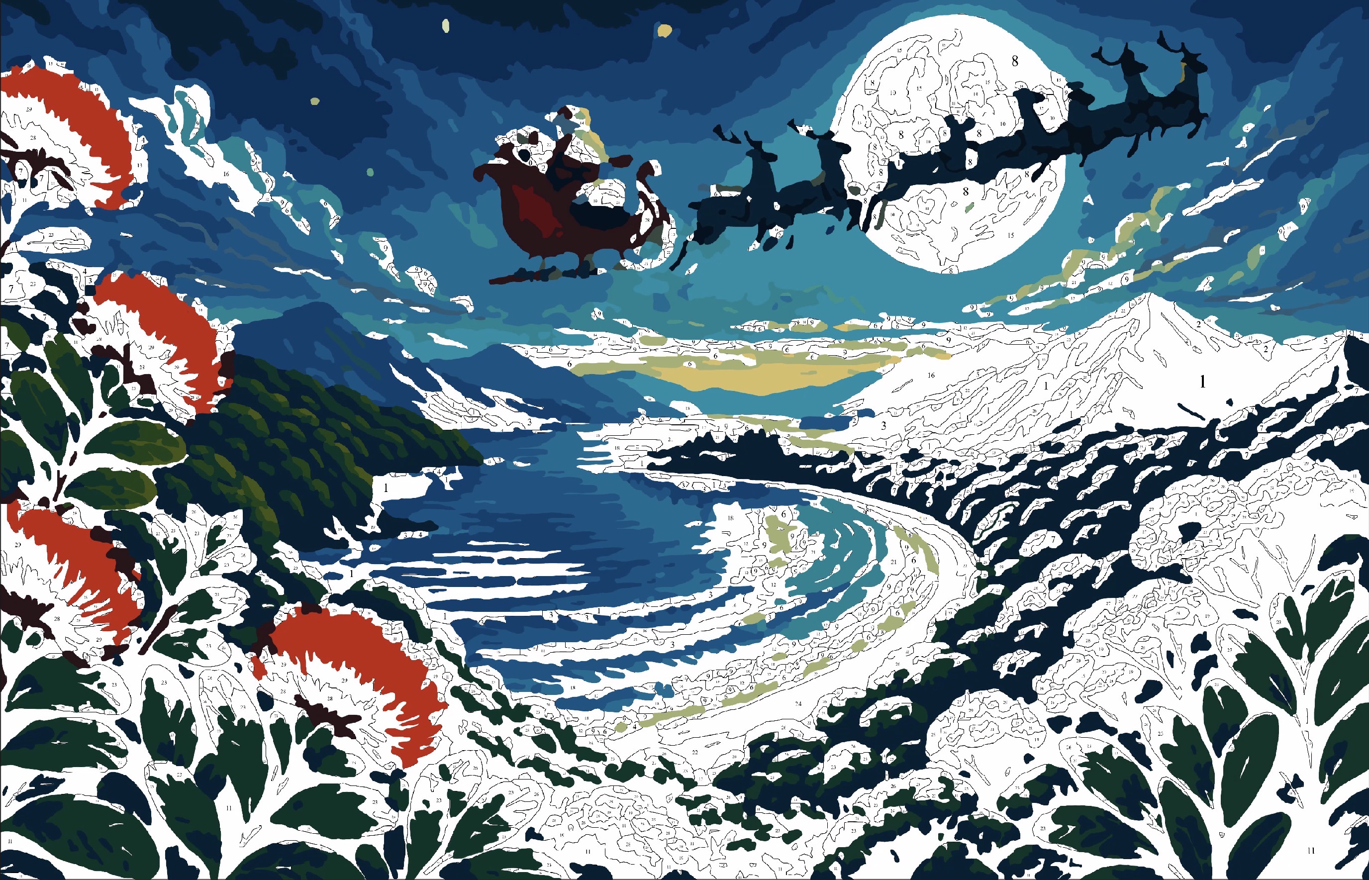Colouring a Kiwi Christmas in Procreate