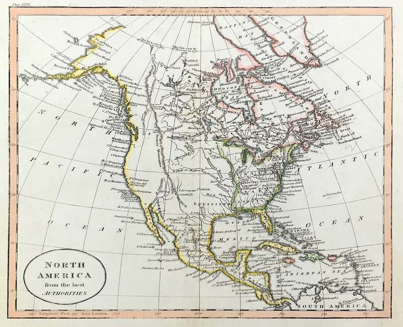 Map of North America c1802