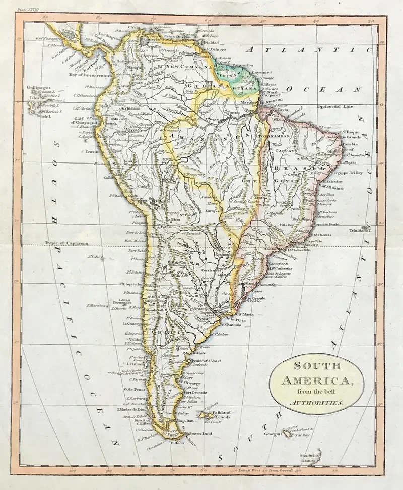 Map South America c1802