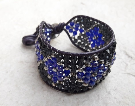 Maya Black and Purple Cuff Bracelet