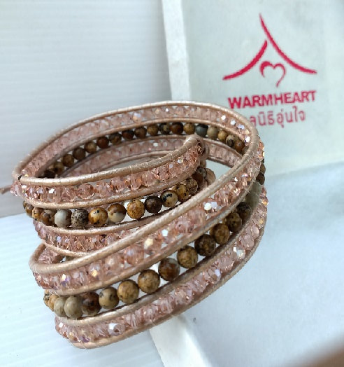Ronda Blush with Jasperstone Wrap Bracelet