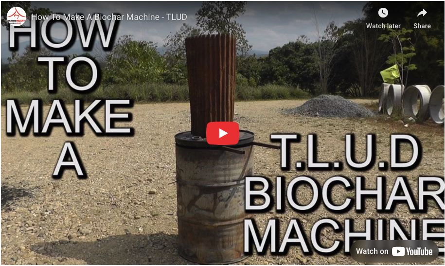 DIY video on how to make a TLUD Biochar Machine with an oil drum.