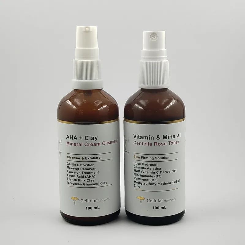 AHA + Clay Cleanser and Vitamin & Mineral Toner Combo