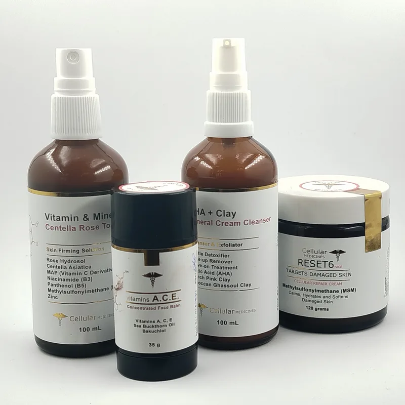 Cleanser, Toner, Reset6 & Vitamins A.C.E. Balm Combo