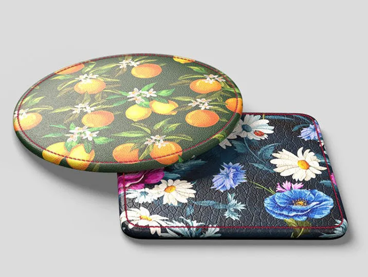 Pu Leather Coasters Printed in KL johor Singapore Malaysia