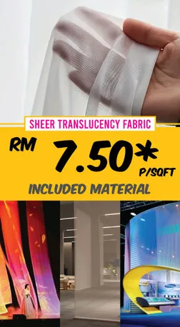 sheer Semi transparent fabric print in kl malaysia
