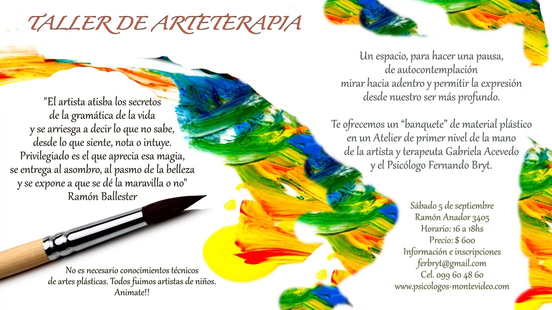 Taller de Arteterapia. Inscripciones  Abiertas. Cupos Limitados.
