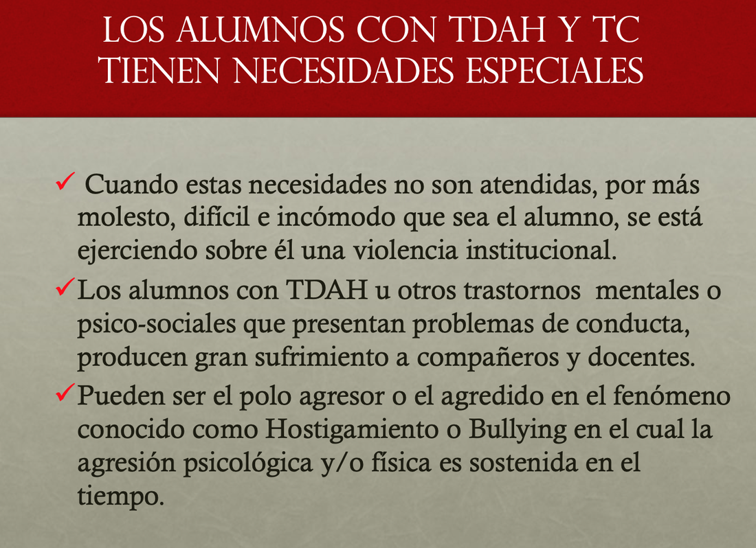 Protocolo de inclusión educativa para alumnos con TDAH y  trastornos de conducta y TEA. Fernando Bryt y cols.