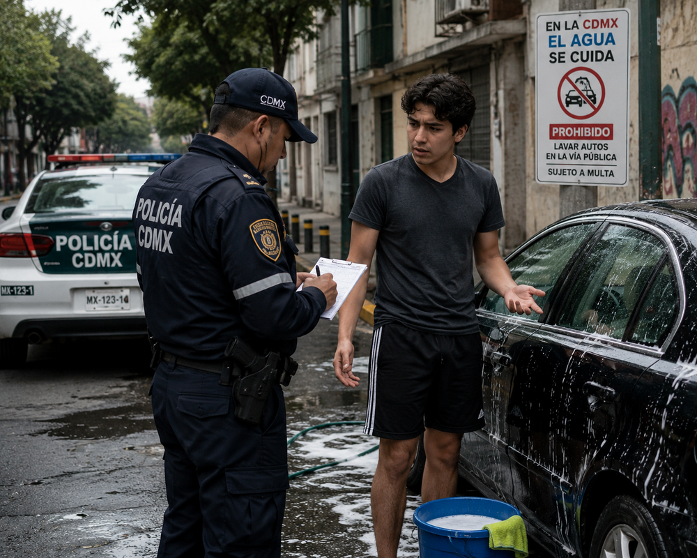 ¿Lavando el coche en la calle? ¡Cuidado! ahora te podrá costar hasta $30mil pesos.