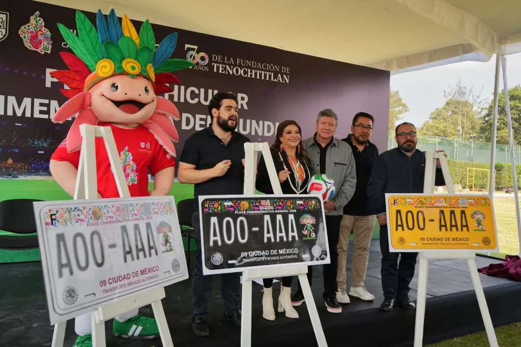 Así son las nuevas placas mundialistas de la CDMX: El ajolote que conquistará las calles en 2026