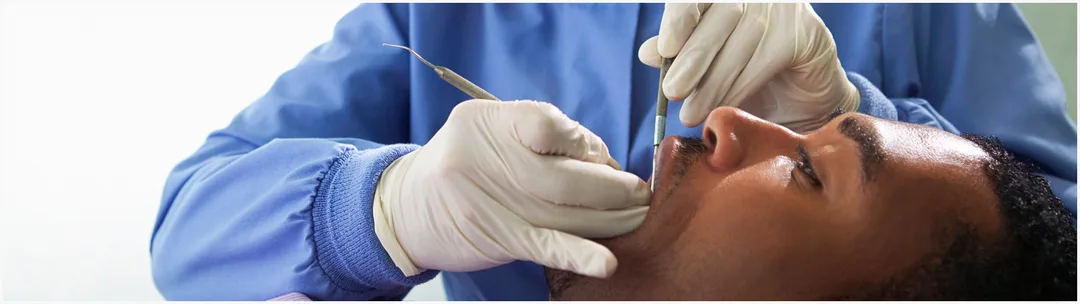 Patient at a dental hygiene appointment. 