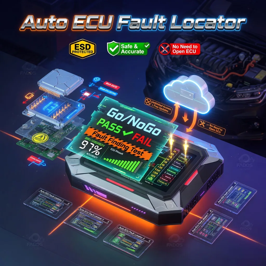 ECU Fault Locator tool for safe Go/NoGo PASS/FAIL car ECU diagnosis without opening