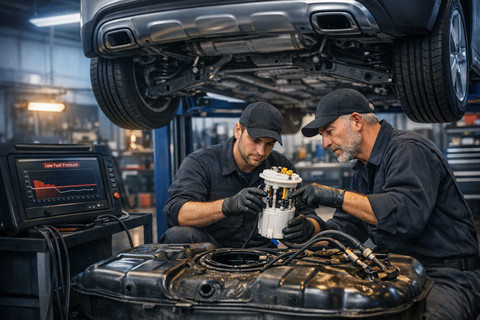 Mercedes-Benz GLA 260 Hard Starting and Stalling When Selecting Gear: Fuel Pump Diagnosis

