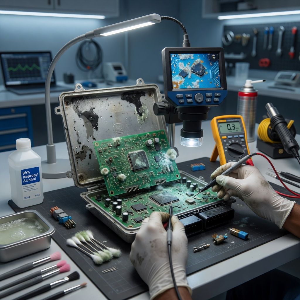 Water-Damaged ECU Repair: Inspection and Testing Procedure
