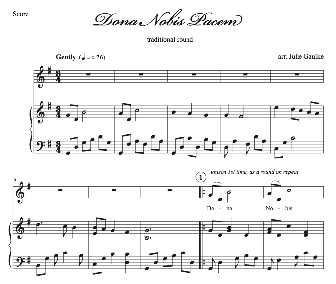 Dona Nobis Pacem in G - with MP3