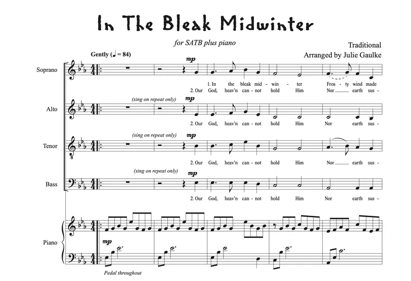In The Bleak Midwinter SATB - with mp3