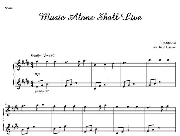 Music Alone Shall Live