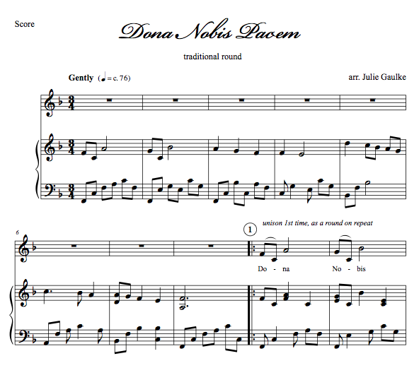 Dona Nobis Pacem in F - with MP3