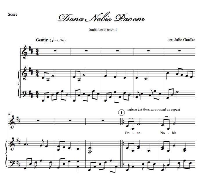 Dona Nobis Pacem in D - with MP3