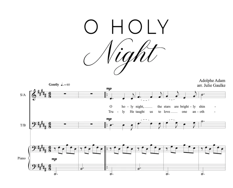 O Holy Night SATB plus piano