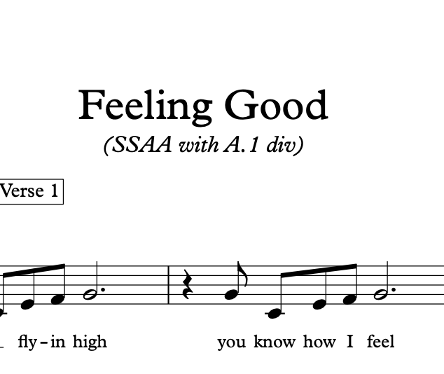 Feeling Good (arr. Dorothy Horn)