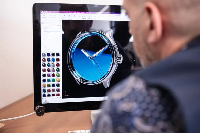 Conception d’une montre sur ordinateur dans l’atelier de Sartory Billard